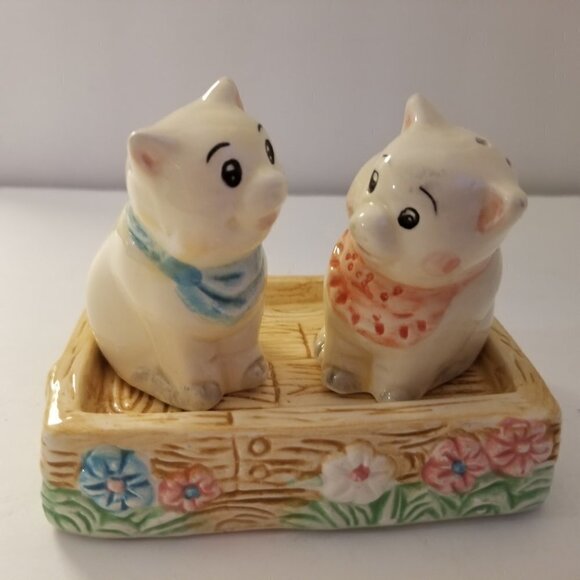 Mercuries Country Farm Tea Set Pig Salt & Pepper Shakers 1994 - Picture 11 of 13